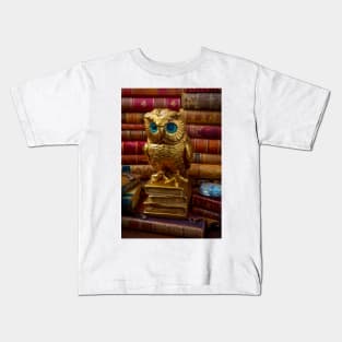 Golden Owl And Old Books Kids T-Shirt